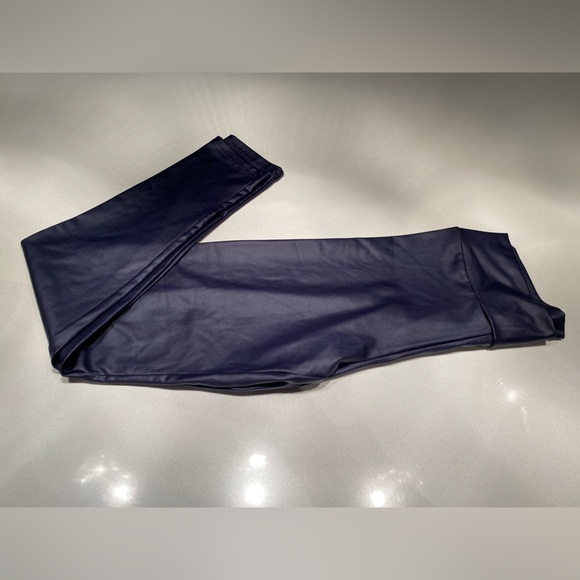 Pants - Navy Blue Leatherette Tights